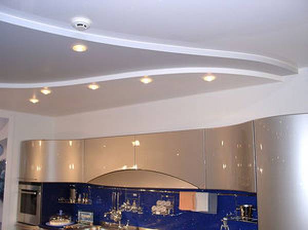 Фото потолков из гипсокартона на кухню с фото