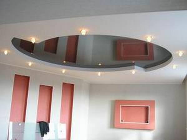 Потолок из гипсокартона фото, дизайн потолка при помощи гкл - фото
