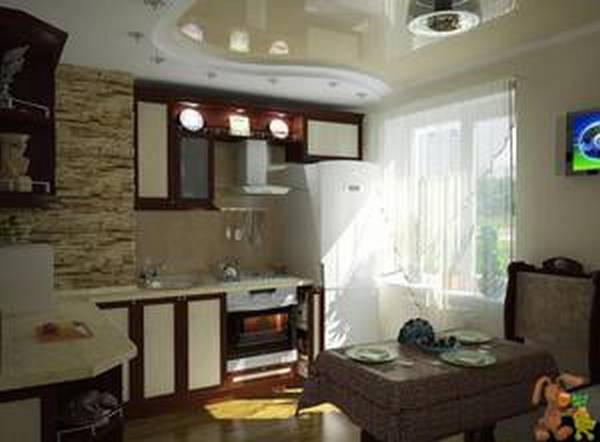 Натяжные и подвесные потолки на вашей кухне : фото с фото