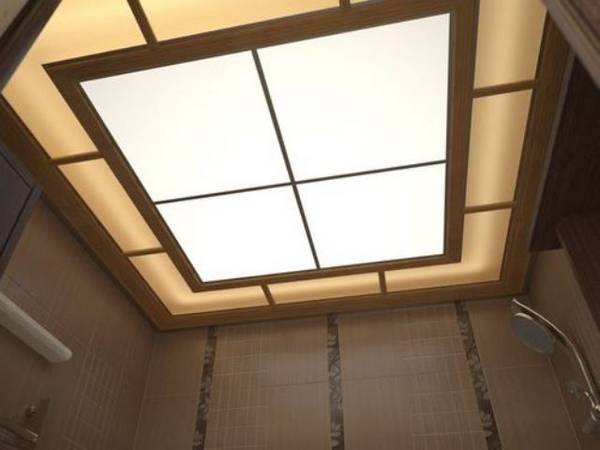 Потолок из поликарбоната с подсветкой с фото